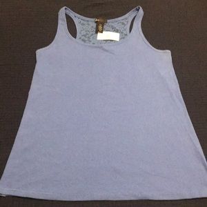 NWT Lane Bryant blue tank with see-thru lace back Size 14/16